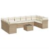 vidaXL Set Divani da Giardino 11 pz con Cuscini Beige in Polyrattan