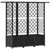 vidaXL Letto Rialzato con Griglia e Tetto Nero 163,5 x 40 x 136 cm PP
