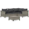vidaXL Set Divani da Giardino 5 pz con Cuscini in Polyrattan Grigio