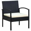 vidaXL Sedia da Giardino con Cuscino in Polyrattan Nero
