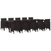 vidaXL Set da Pranzo per Giardino 11 pz Marrone Rattan