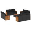 vidaXL Set Divani da Giardino 13pz con Cuscini Nero in Polyrattan