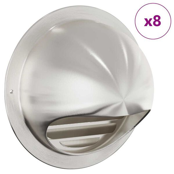 vidaXL Coperture per ventilazione d'aria 8 pcs Argento 150 mm