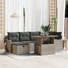 vidaXL Set Divano da Giardino 7 pcs Grigio polyrattan