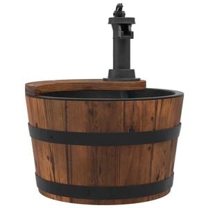 vidaXL Fontana d'Acqua con Pompa 28x28x34,5 cm Legno Massello di Abete