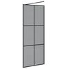 vidaXL Parete Doccia Walk-in Nero 80 x 195 cm vetro temperato
