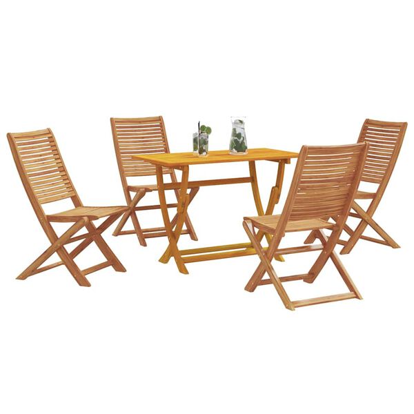 vidaXL Set da Pranzo per Giardino con cuscino 5 pcs Marrone