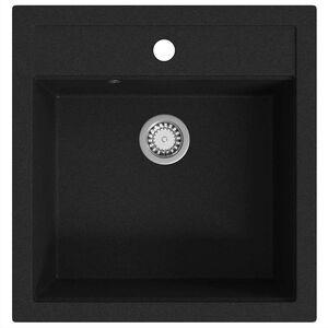 vidaXL Lavello da Cucina in Granito Vasca Singola Nero