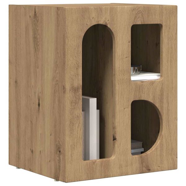 vidaXL Comodino Rovere artigianale 40 x 35 x 50 cm Legno multistrato