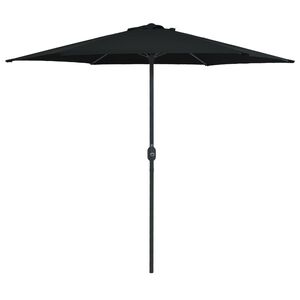 vidaXL Ombrellone da Giardino con Palo in Alluminio 270x246 cm Nero