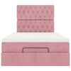 vidaXL Struttura Letto Pouf con Materasso Rosa 120x200 cm Velluto