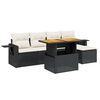 vidaXL Set Divano da Giardino 6 pz con Cuscini Nero in Polyrattan