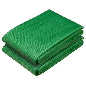 vidaXL Telo con Occhielli 2 pz Verde 1,5 x 15 m 260 gsm PE