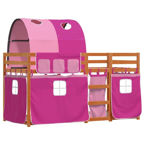 vidaXL Letto a Castello senza Materasso Rosa 90x190 cm Legno di Pino