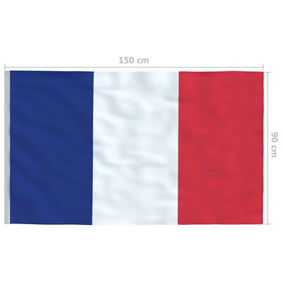 vidaXL Bandiera della Francia con Pennone in Alluminio 6,2 m