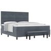 vidaXL Letto a molle con materasso Grigio scuro 180 x 200 cm Velluto