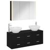vidaXL Set di mobili per il bagno 4 pz Rovere Nero