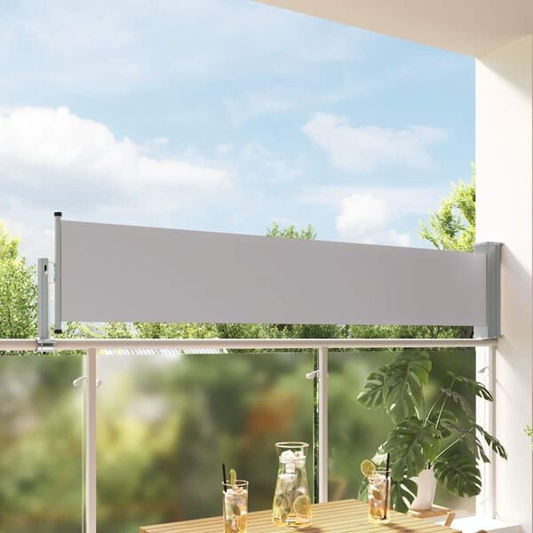 vidaXL Tenda Laterale Retrattile per Patio 60x300 cm Grigia