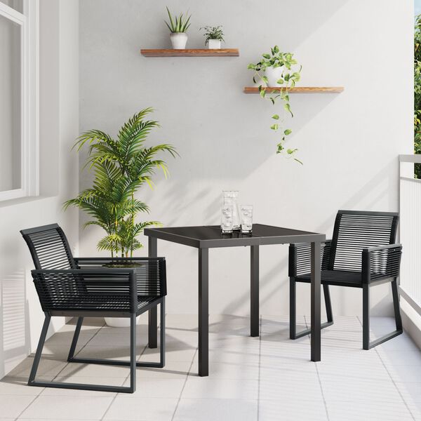 vidaXL Set da Pranzo per Giardino 5 pcs Nero