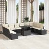 vidaXL Set Divano da Giardino 11 pcs Nero Poly Rattan