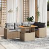 vidaXL Set Divano da Giardino 6 pz con Cuscini Beige in Polyrattan