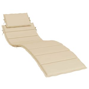 vidaXL Cuscino per Lettino Beige 186x58x4 cm in Tessuto Oxford