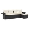 vidaXL Set Divani da Giardino 5 pz con Cuscini in Polyrattan Nero