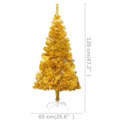 vidaXL Albero di Natale Preilluminato con Palline Oro 120 cm PET