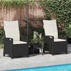 vidaXL Sedia da Giardino 2 pcs Nero e Crema 56 x 60 x 112 cm
