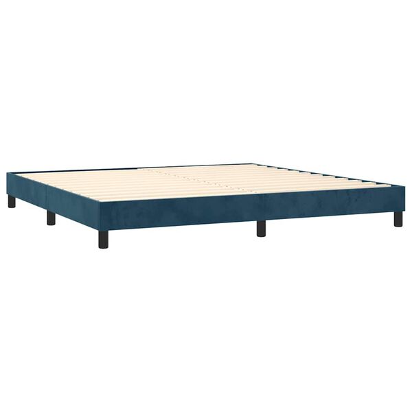 vidaXL Struttura Letto a Rete a Molle Blu Scuro 200x200 cm in Velluto