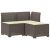 vidaXL Divano da giardino 3 posti con cuscini in look rattan PP