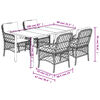 vidaXL Set Pranzo da Giardino 5 pz con Cuscini Beige Misto Polyrattan
