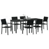 vidaXL Set da Pranzo per Giardino 7 pcs Nero