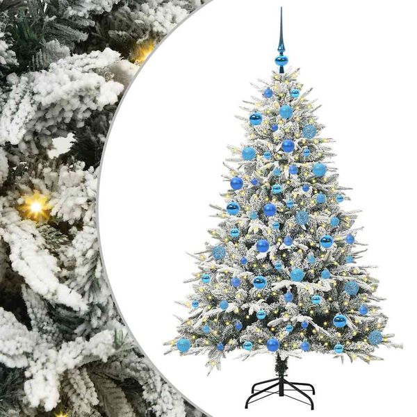vidaXL Albero di Natale Artificiale Pre-illuminato con Set di Palline