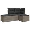vidaXL Set Divani da Giardino 4 pz con Cuscini in Polyrattan Grigio