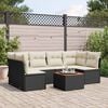 vidaXL Set Divani da Giardino con Cuscini 7pz Nero Polyrattan