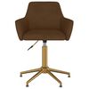 vidaXL Sedia da Pranzo Girevole Marrone in Velluto