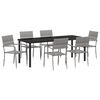 vidaXL Set da Pranzo per Giardino con cuscino 7 pcs Grigio polyrattan