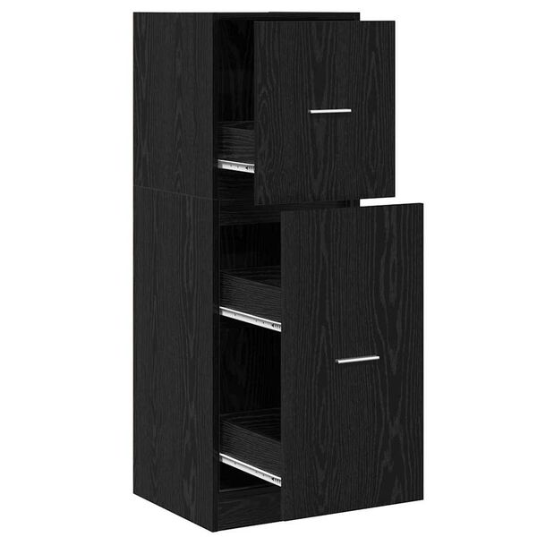 vidaXL Armadio da Apoteca Rovere nero 40 x 41 x 118 cm
