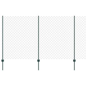 vidaXL Recinzione a maglie con palo 10 x 1,4 m Verde Rete