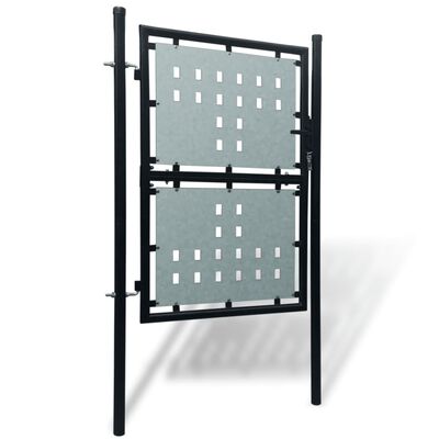 vidaXL Cancello per Recinzione Singolo Nero 100 x 175 cm