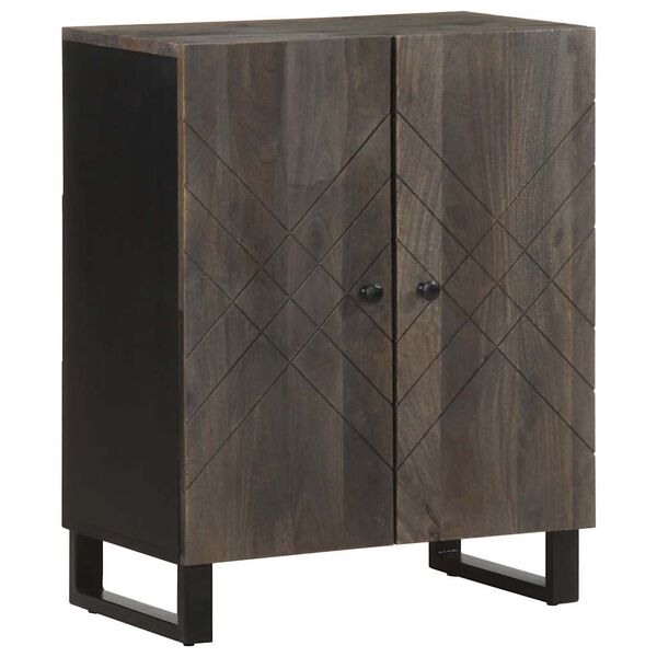 vidaXL Credenza Nera 60x33x75 cm in Legno Massello di Mango