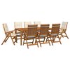 vidaXL Set da pranzo da giardino da 9 pezzi Naturale