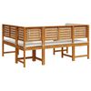 vidaXL Set Panchina da Giardino 3 pcs Marrone Legno di Acacia Massello