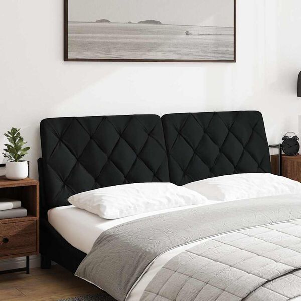 vidaXL Cuscino Testiera Nero 160 cm in Tessuto