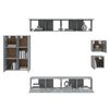vidaXL Set Mobili Porta TV 8pz Grigio Sonoma in Legno Multistrato