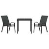 vidaXL Set da Pranzo per Giardino 3 pcs Nero