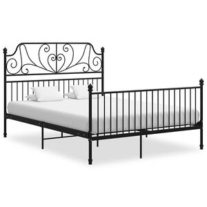 vidaXL Giroletto Nero in Metallo 140x200 cm
