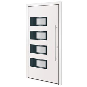 vidaXL Porta Ingresso Bianca 100x200 cm in Alluminio e PVC