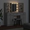 vidaXL Set da tavolo da trucco con LED con porta 3 pcs Grigio Sonoma